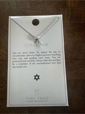 Silver Star of David Necklace for Kids